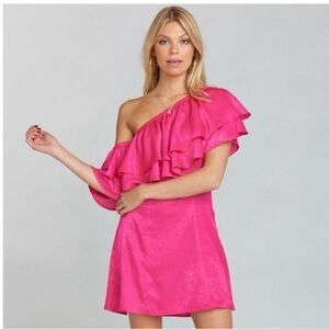 Show Me Your MuMu Women's size Small Brooke Mini Dress Hot pink One Shoulder‎